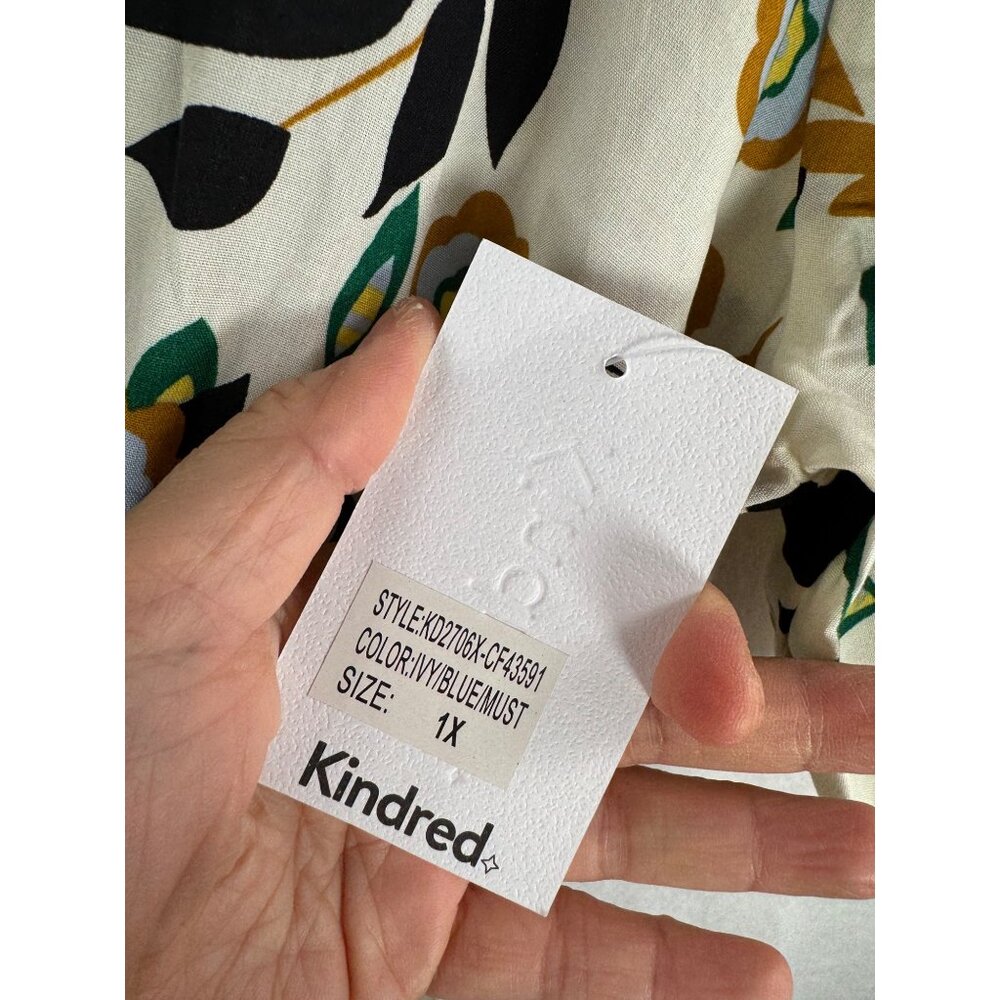 Kindred floral ruffle boho empire waist maxi dress‎ 90s Y2K spring 1X - Picture 2 of 11